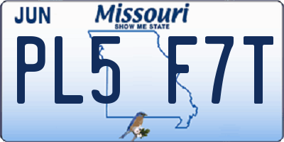 MO license plate PL5F7T