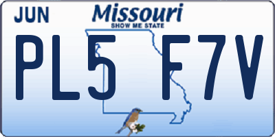 MO license plate PL5F7V