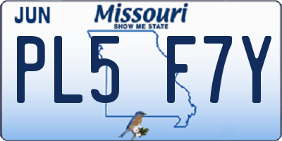 MO license plate PL5F7Y