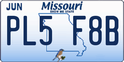 MO license plate PL5F8B