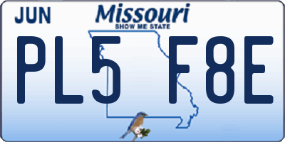 MO license plate PL5F8E