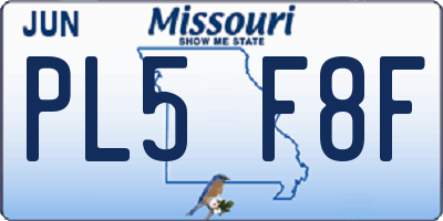 MO license plate PL5F8F