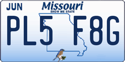 MO license plate PL5F8G