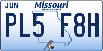 MO license plate PL5F8H