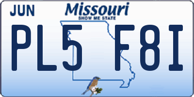 MO license plate PL5F8I