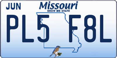 MO license plate PL5F8L