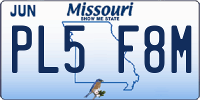 MO license plate PL5F8M