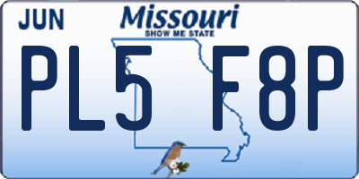 MO license plate PL5F8P