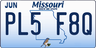MO license plate PL5F8Q