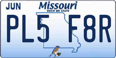 MO license plate PL5F8R