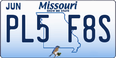MO license plate PL5F8S