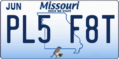 MO license plate PL5F8T
