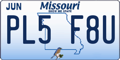 MO license plate PL5F8U
