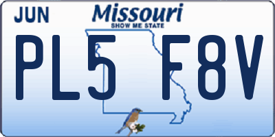 MO license plate PL5F8V