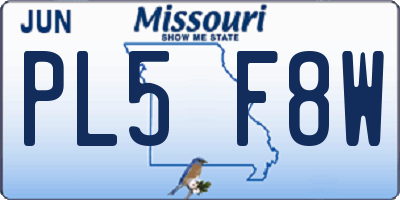 MO license plate PL5F8W