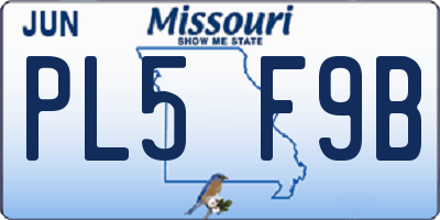 MO license plate PL5F9B