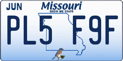MO license plate PL5F9F