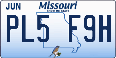 MO license plate PL5F9H