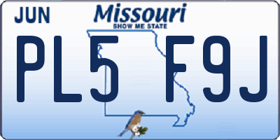 MO license plate PL5F9J