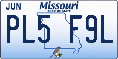 MO license plate PL5F9L