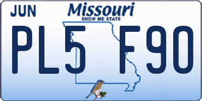 MO license plate PL5F9O