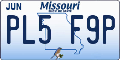 MO license plate PL5F9P
