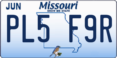 MO license plate PL5F9R