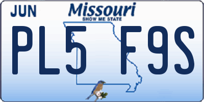 MO license plate PL5F9S