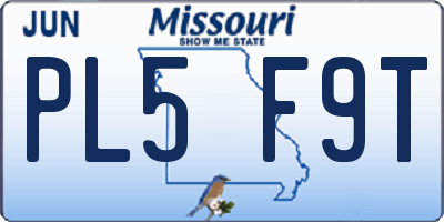 MO license plate PL5F9T