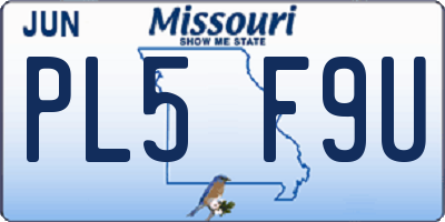 MO license plate PL5F9U