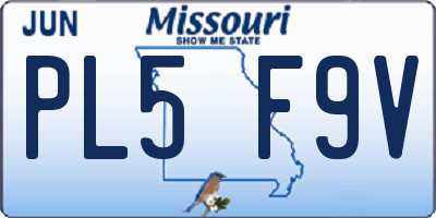 MO license plate PL5F9V