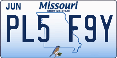 MO license plate PL5F9Y