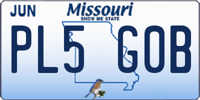 MO license plate PL5G0B