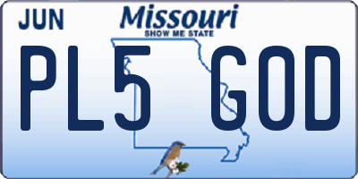 MO license plate PL5G0D