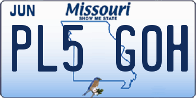 MO license plate PL5G0H