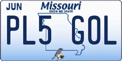 MO license plate PL5G0L