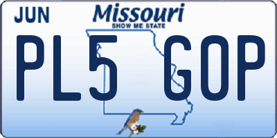 MO license plate PL5G0P
