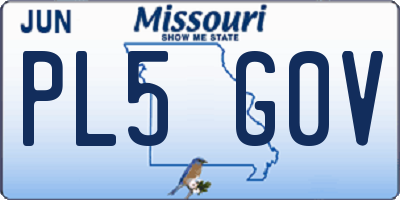 MO license plate PL5G0V