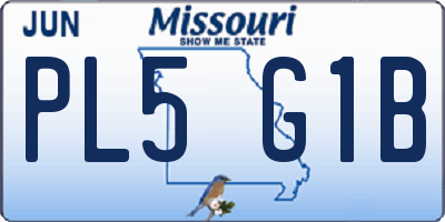 MO license plate PL5G1B