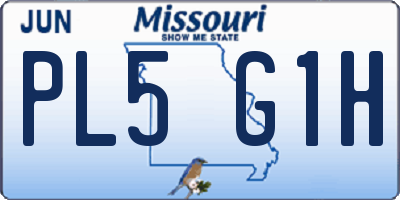 MO license plate PL5G1H