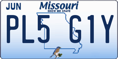 MO license plate PL5G1Y
