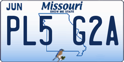 MO license plate PL5G2A