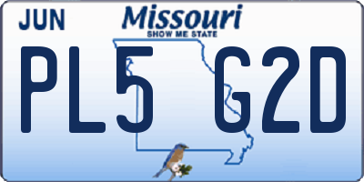 MO license plate PL5G2D