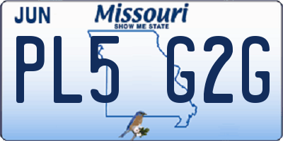 MO license plate PL5G2G