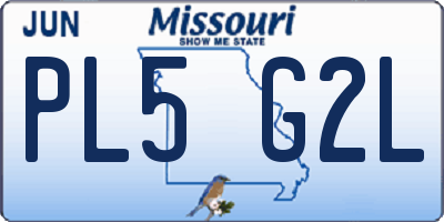 MO license plate PL5G2L