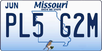 MO license plate PL5G2M