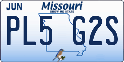 MO license plate PL5G2S