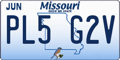 MO license plate PL5G2V