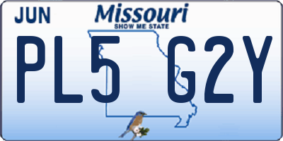 MO license plate PL5G2Y