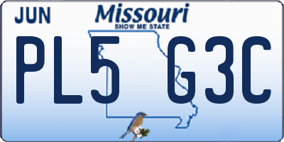 MO license plate PL5G3C